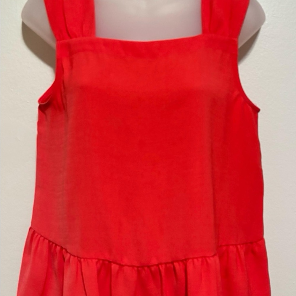 LOFT Red Sleeveless Square-Neck Tank